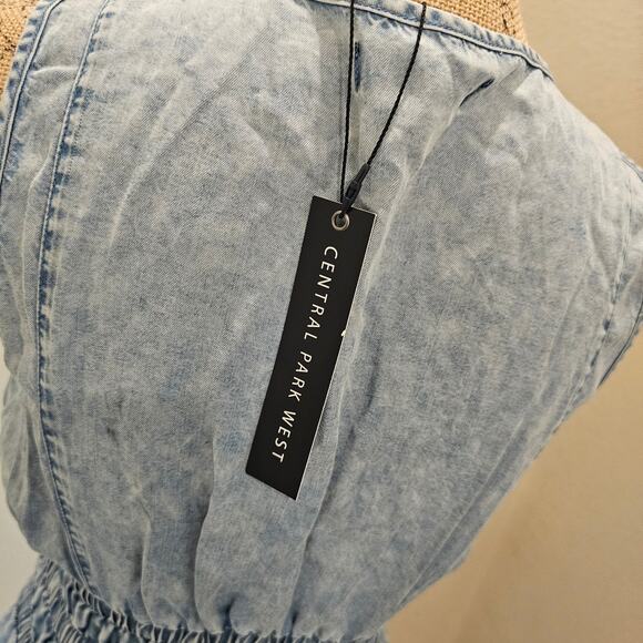 NWT Central Park West Sleeveless Chambray V-Neck Dress Size Small - Picture 6 of 6